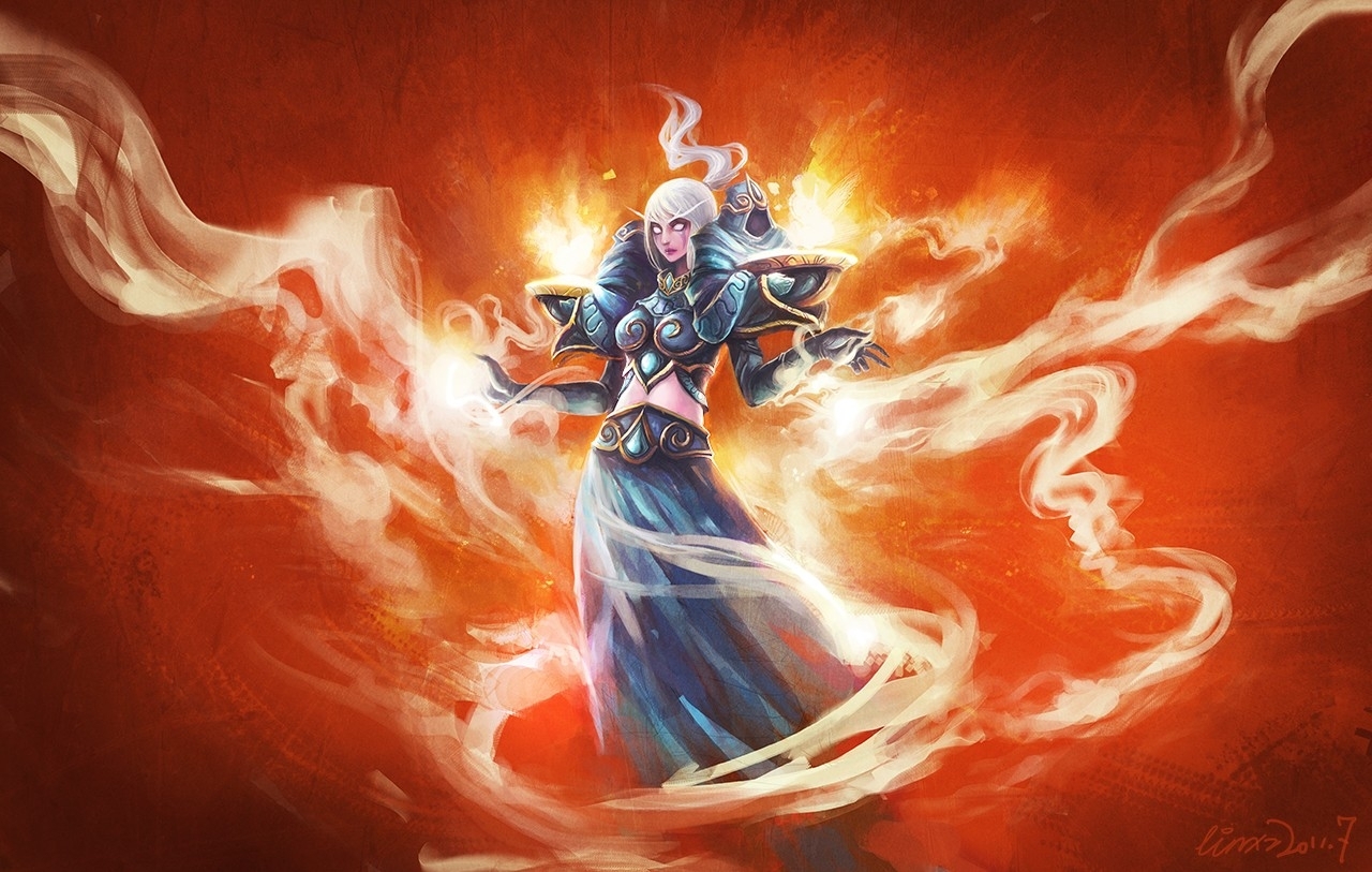 Video Games Lights World Of Warcraft Fire Priest Blizzard - Wow Wallpaper Ne Priest - HD Wallpaper 