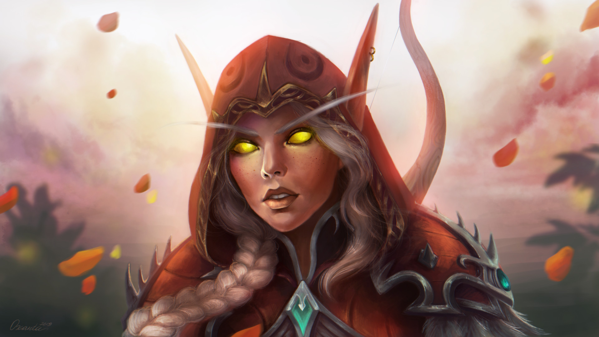 Blood Elf Girl Art - HD Wallpaper 