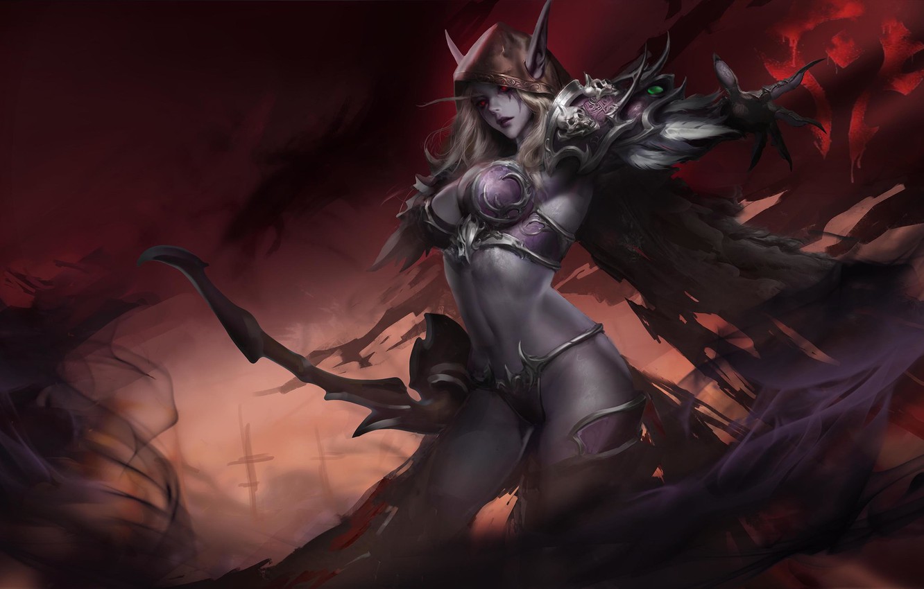 Photo Wallpaper Wow, Blizzard, Art, World Of Warcraft, - Sylvanas Windrunner Fan Art - HD Wallpaper 