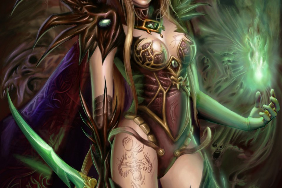 World Of Warcraft Blood Elf Warlock Wallpaper - Warcraft Sorceress Art - HD Wallpaper 