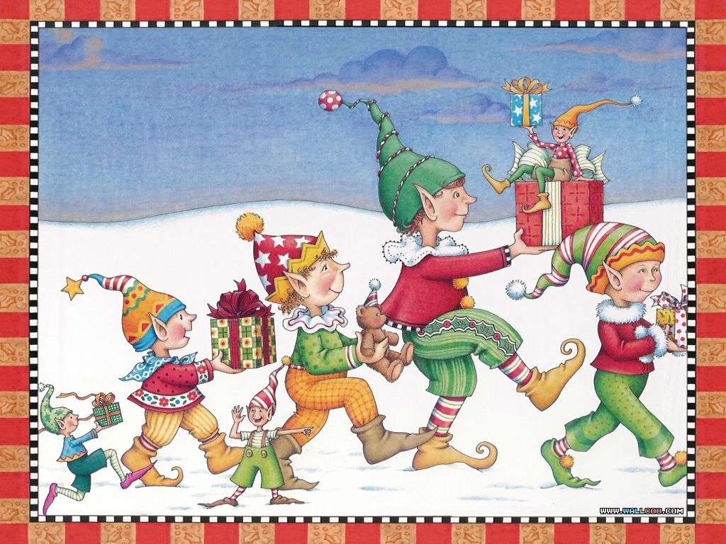 Wallpapers Of The Night Before Christmas Illustration - Santa's Elves Png - HD Wallpaper 
