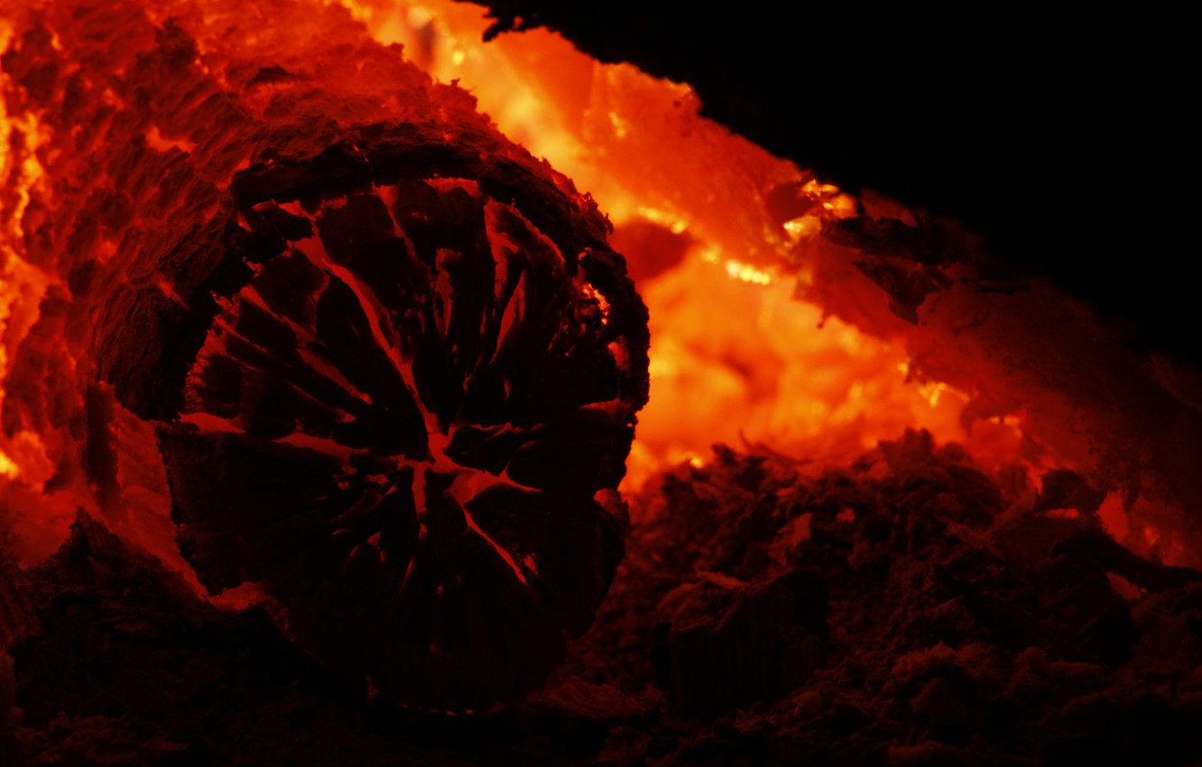 Photo Wallpaper Heat, Wood, Coal - Flame - HD Wallpaper 