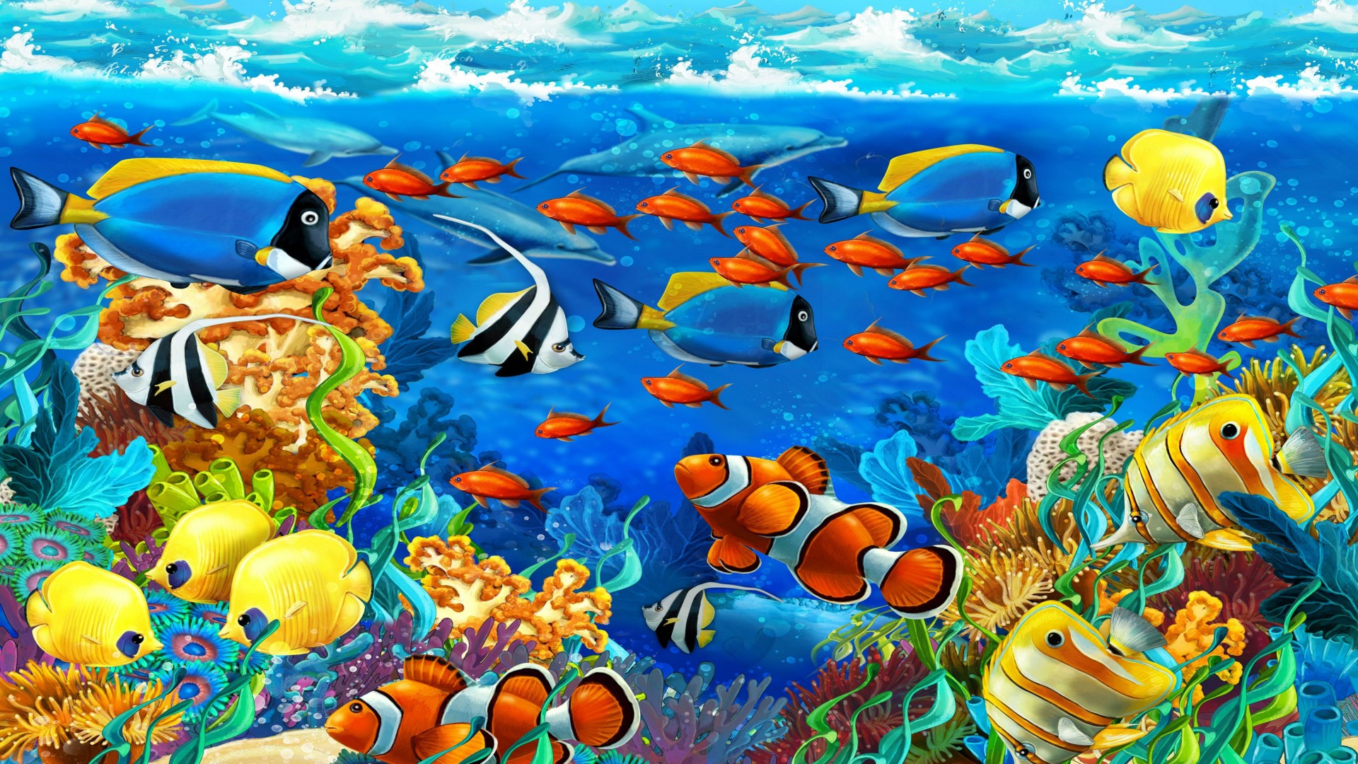 Ocean Wallpaper Tropical Fish Underwater - 1920x1080 Wallpaper 