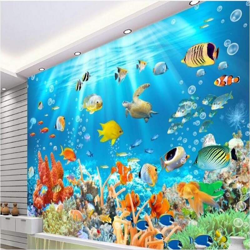 Beibehang Customized Large Frescoes Beautiful Fish - Wallpaper - HD Wallpaper 