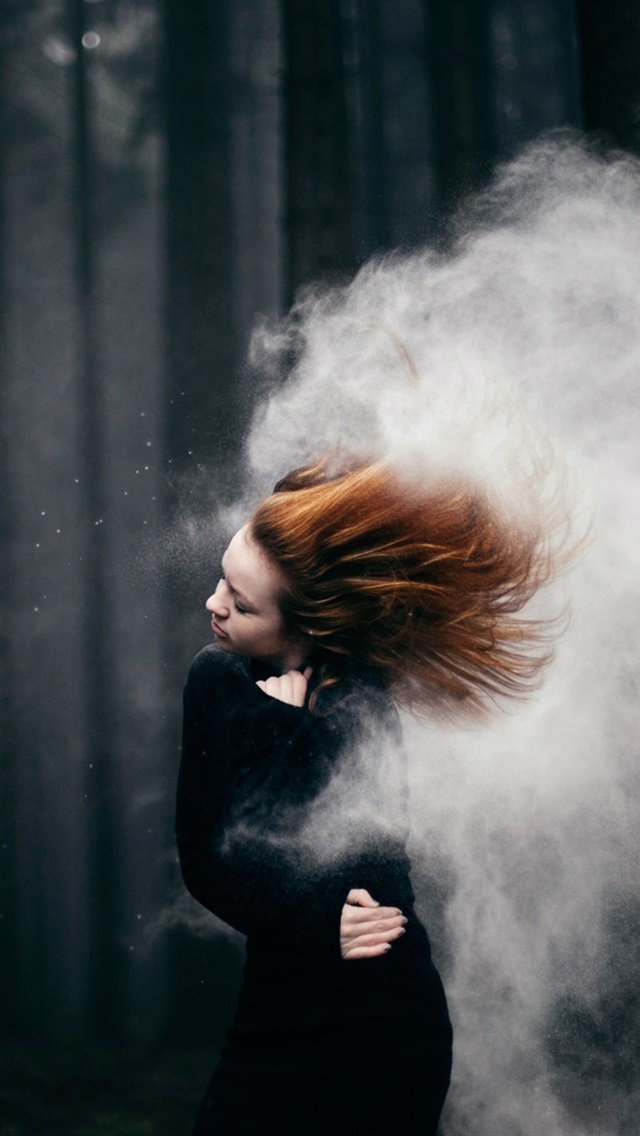 Iphone Wallpaper Red Hair Girl Storm Smoke Trees Smoking Hd Wallpaper For Girls 640x1136 Wallpaper Teahub Io