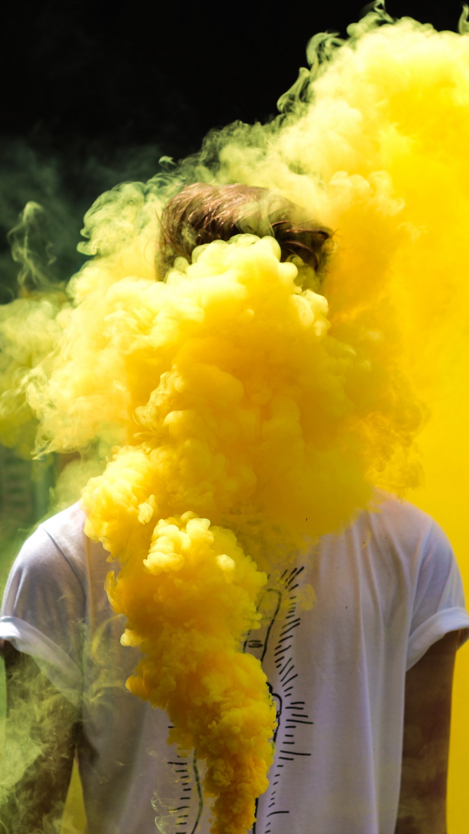 Wallpaper Man, Colored Smoke, Yellow, Clots - Iphone Yellow Colour Wallpaper Hd - HD Wallpaper 