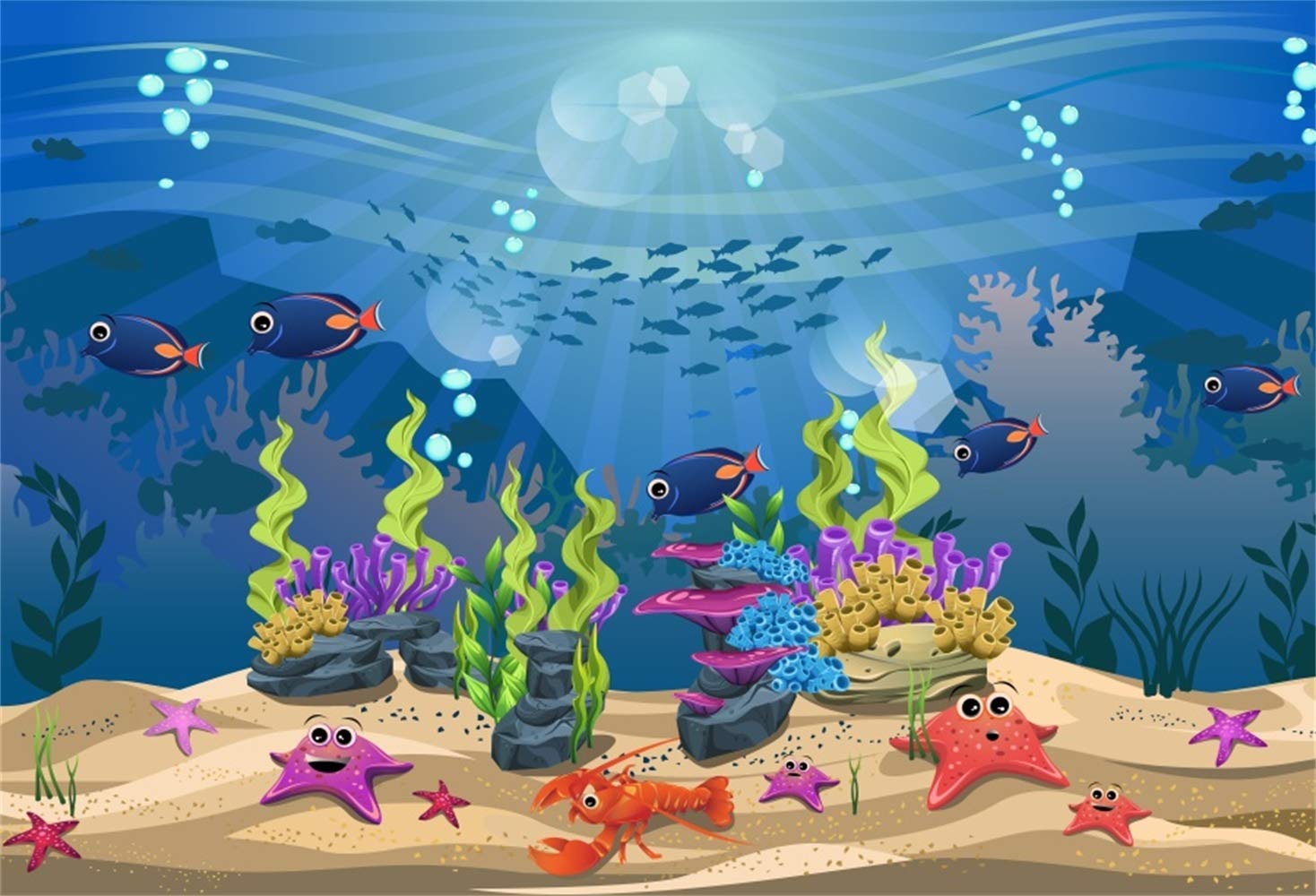 Under The Sea Cartoon Background - HD Wallpaper 