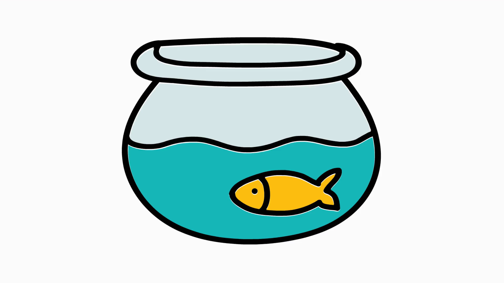 Cartoon Fish In Bowl - HD Wallpaper 