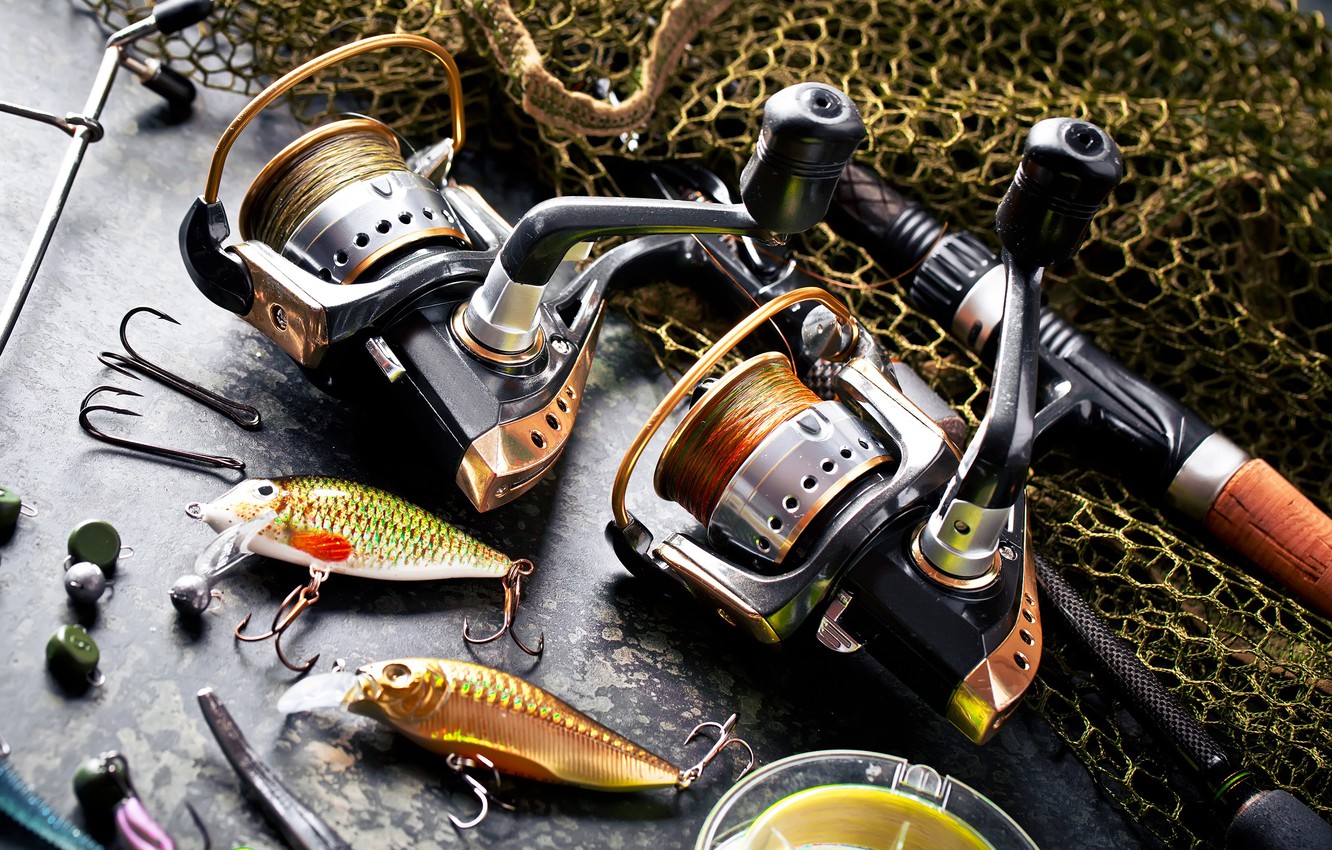 Photo Wallpaper Fish, Network, Fishing, Rod, Bokeh, - Fishing Tackle - HD Wallpaper 