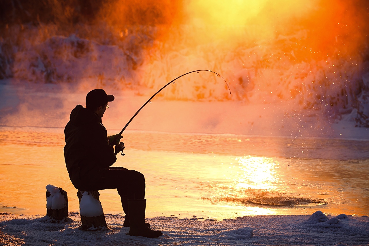 Winter Fishing - HD Wallpaper 