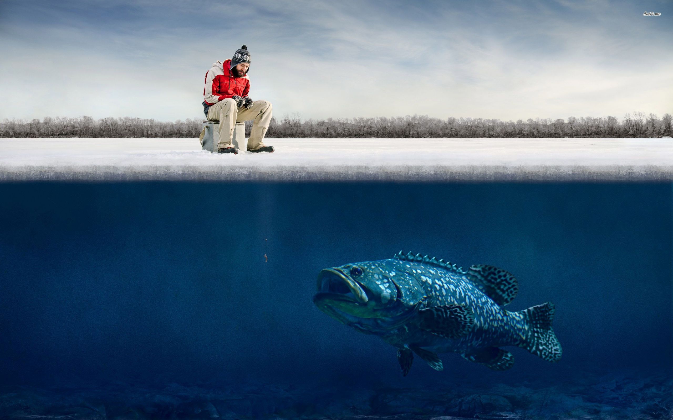 Ice Fishing - HD Wallpaper 