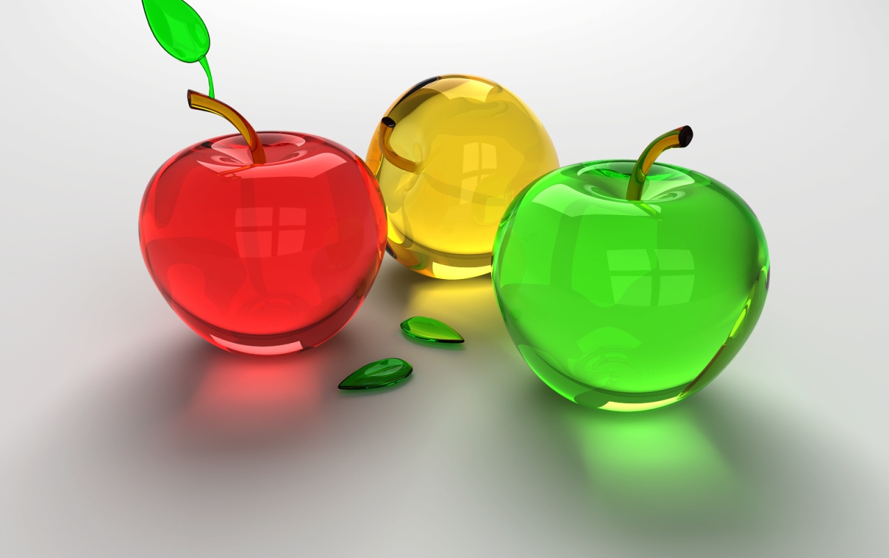 Glass Apples Wallpapers - 3d Wallpaper Download Free - HD Wallpaper 