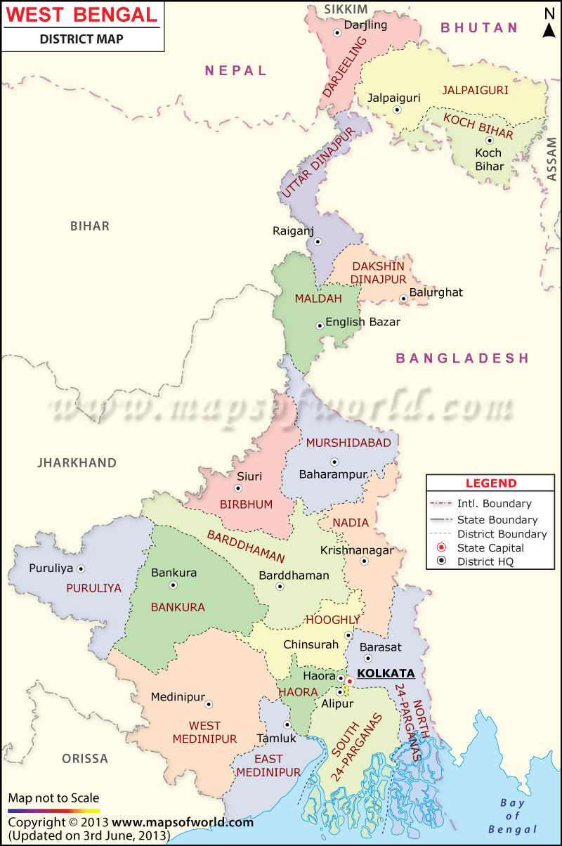 West Bengal Map - West Bengal District Map - HD Wallpaper 
