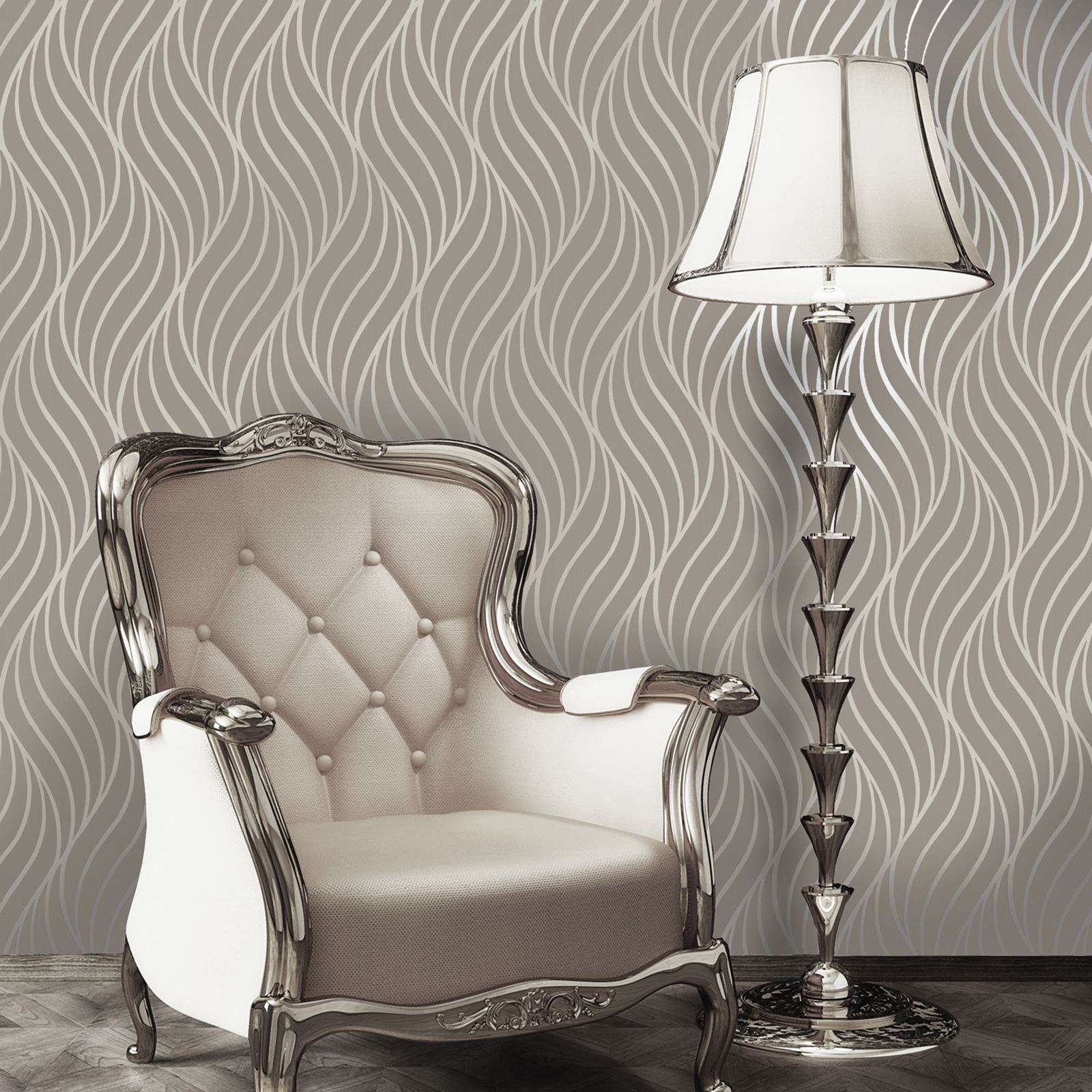 Holden Maddox Geometric Wave Textured Metallic Wallpaper - Holden Maddox - HD Wallpaper 