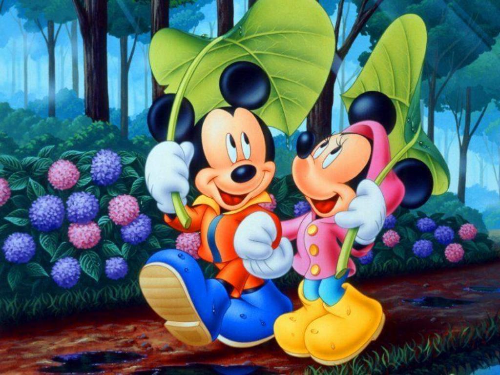 Mickey Mouse With Her Girl Friend - Minnie Mouse And Mickey Mouse - HD Wallpaper 