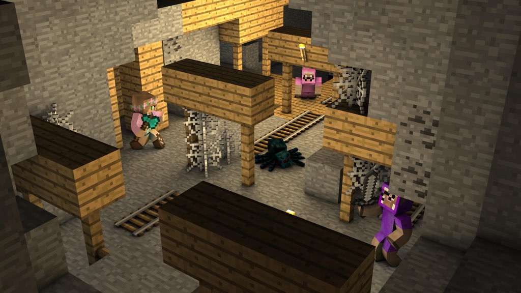 Minecraft Mineshaft - HD Wallpaper 