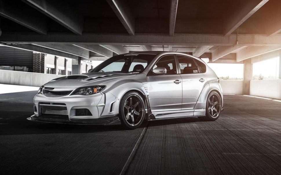 Subaru Impreza Sti Parking Car Wallpaper,subaru Wallpaper,impreza - HD Wallpaper 