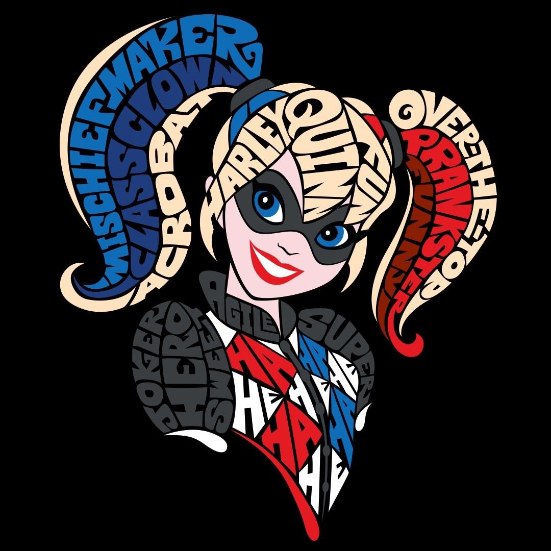 Harley Quinn Word Art - HD Wallpaper 
