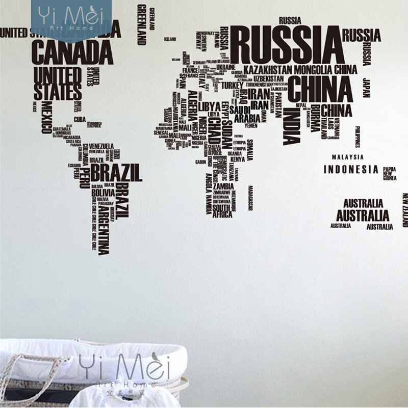 World Map On Wall Letters - HD Wallpaper 