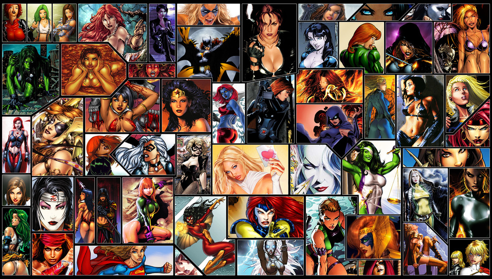 Dc Comics, Marvell, Girls, Marvel, Superheroes Desktop - Comic Women - HD Wallpaper 