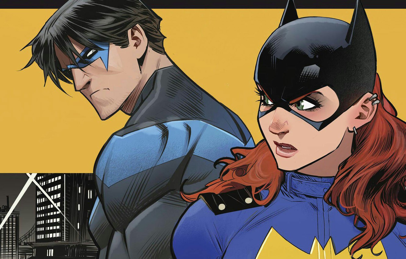 Photo Wallpaper The City, Look, Heroes, Costume, City, - Nightwing And Batgirl Dc Rebirth - HD Wallpaper 