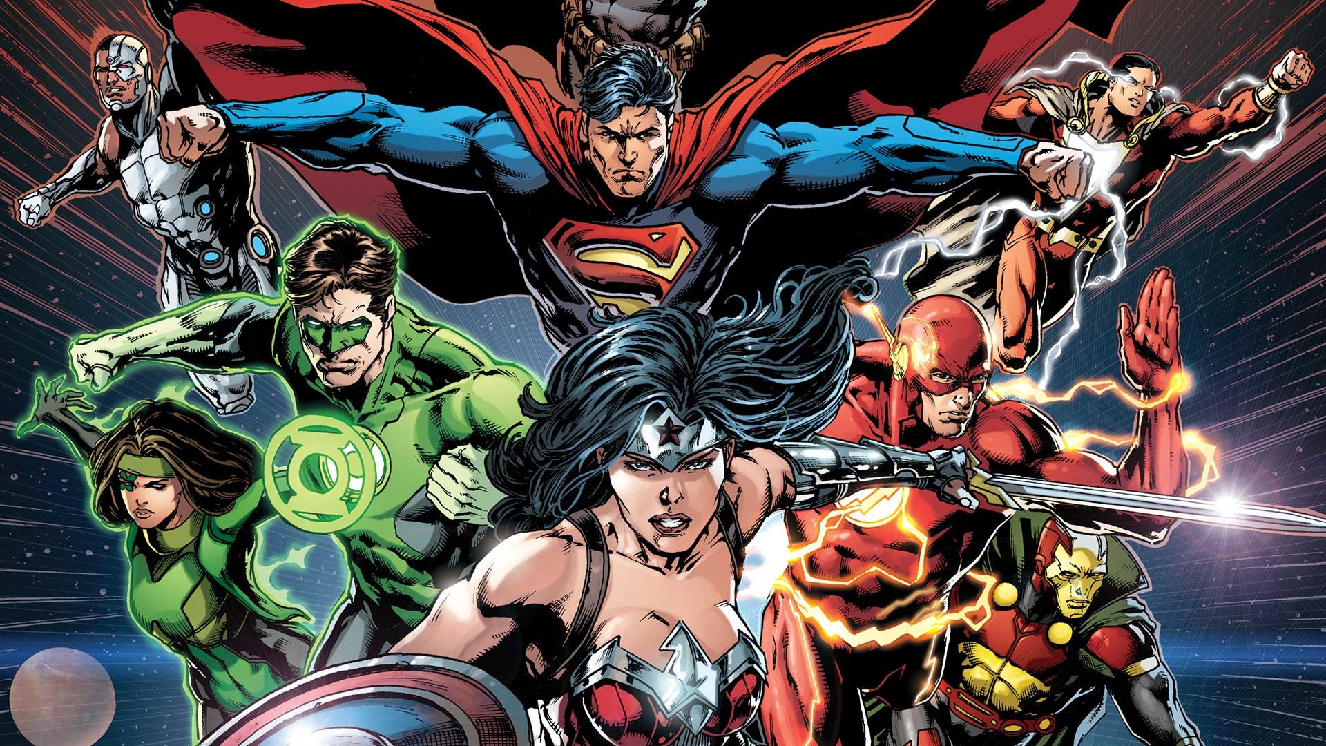 Justice League Wonder Woman Superman Green Lantern - Justice League Comic - HD Wallpaper 