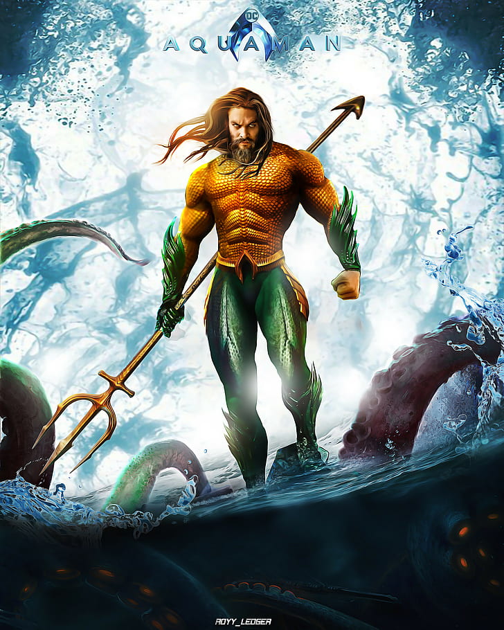 Aquaman Jason Momoa Artwork, Hd Wallpaper - Momoa Aquaman Art - HD Wallpaper 