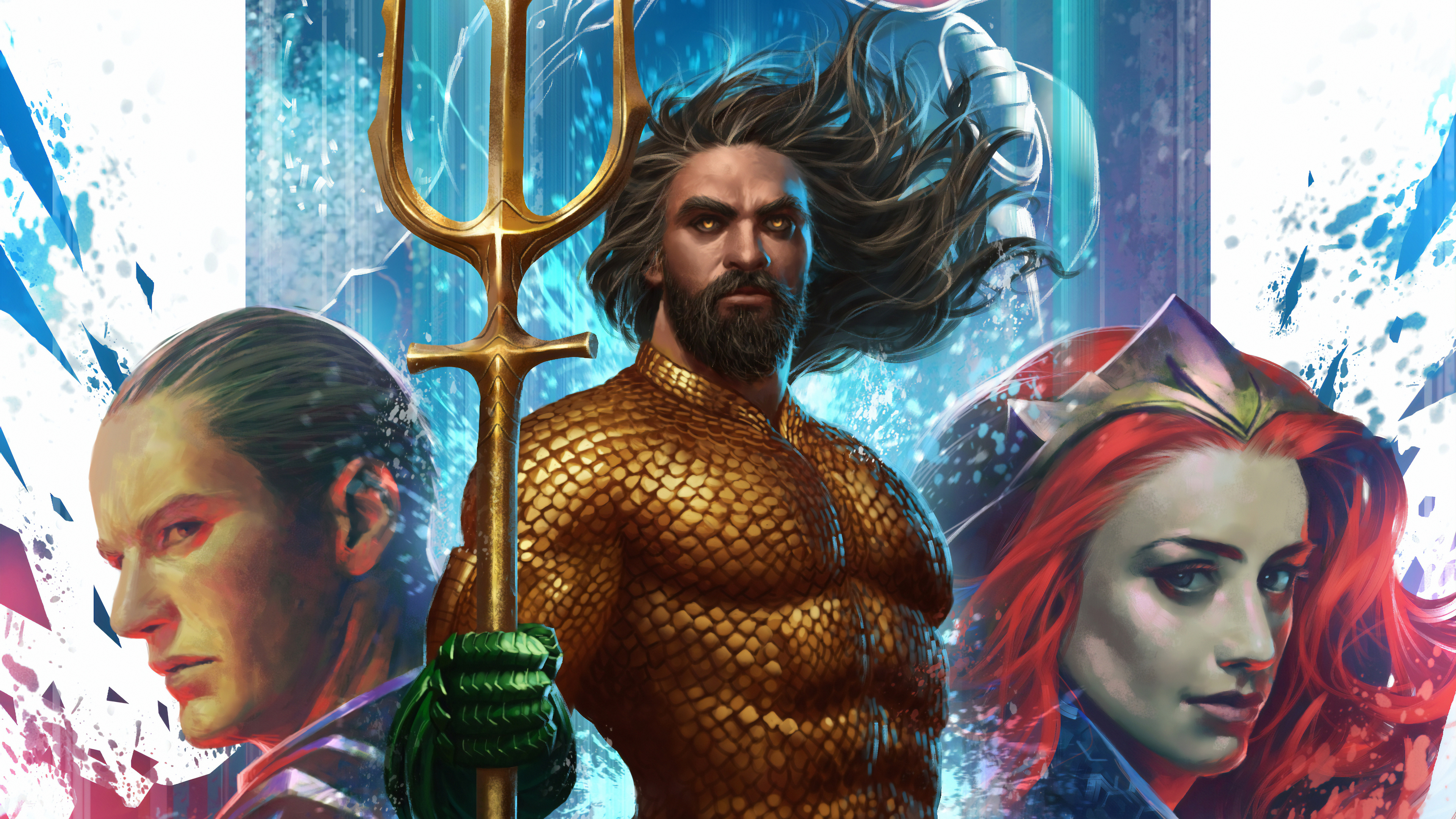 Aquaman Mera Artworks - Dc Universe - HD Wallpaper 