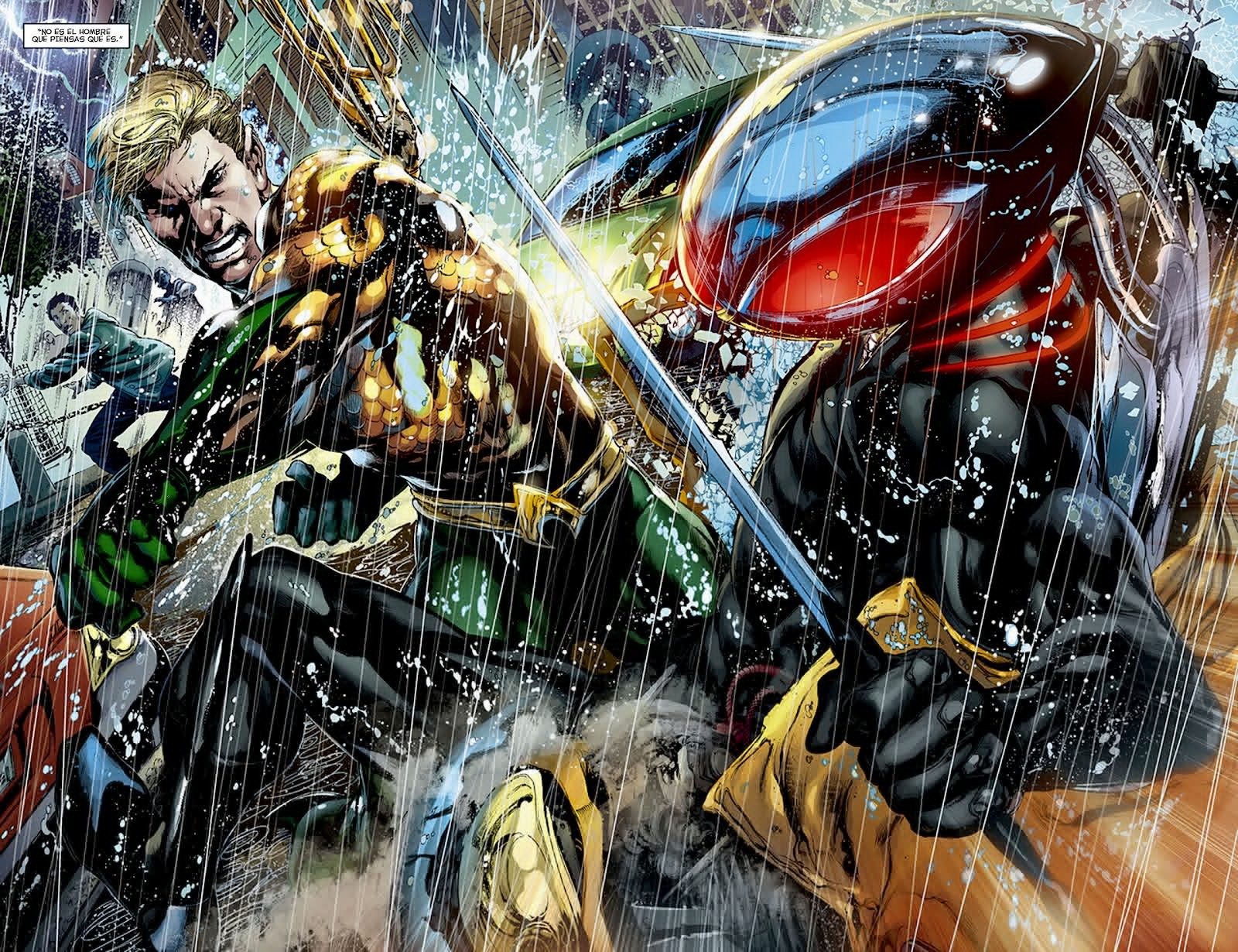 Aquaman Vs Black Manta Comic - HD Wallpaper 