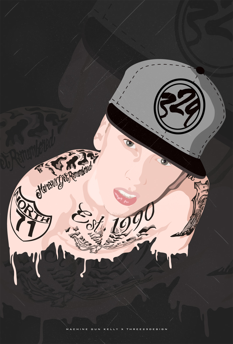 329 X Mgk Illustration A Tattoo Artist - Machine Gun Kelly Drawing - HD Wallpaper 