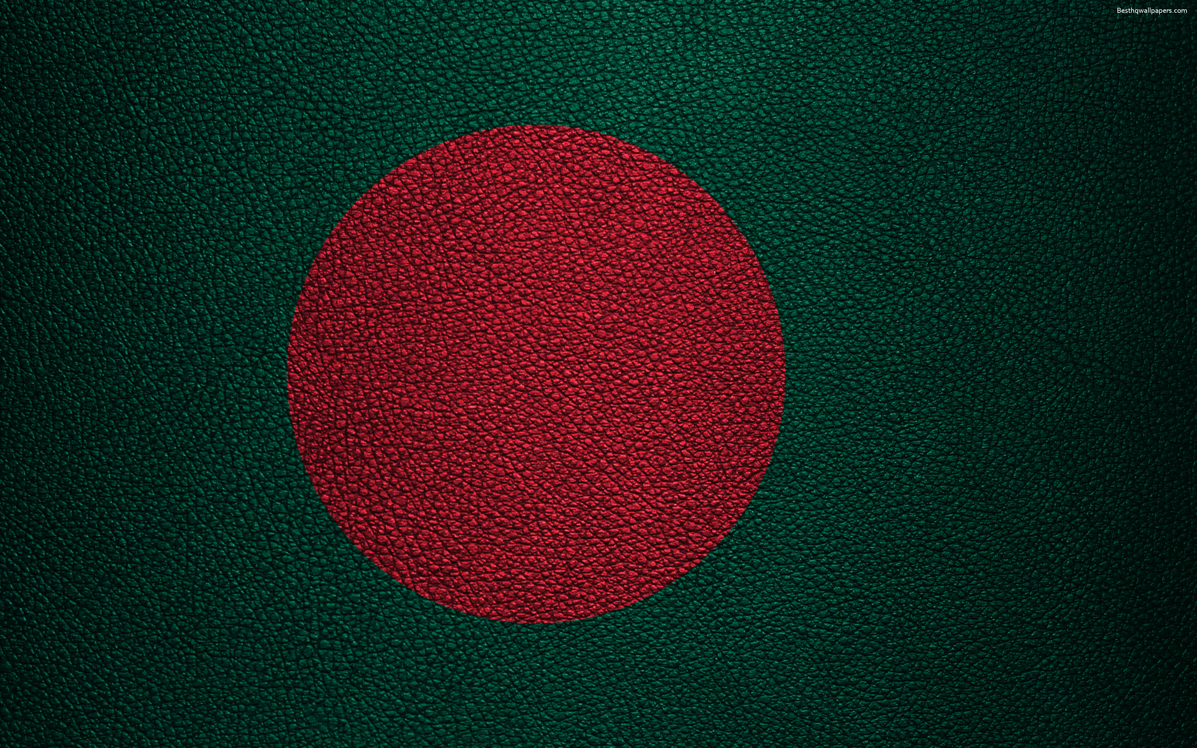 Flag Of Bangladesh, 4k, Leather Texture, Bangladeshi - Circle - HD Wallpaper 