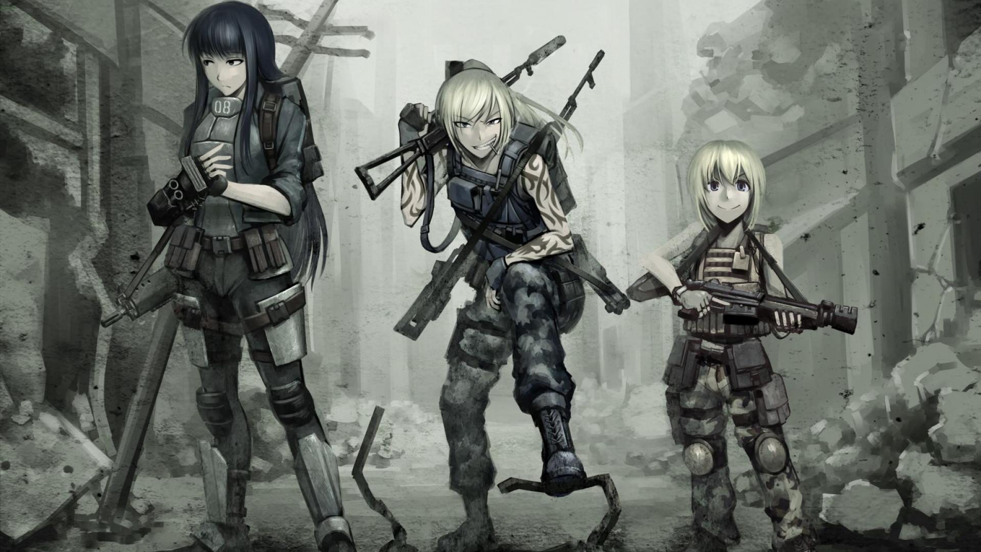 Girls With Guns Hd Wallpapers Free Hd Desktop Wallpapers - Anime Wallpaper Gun - HD Wallpaper 