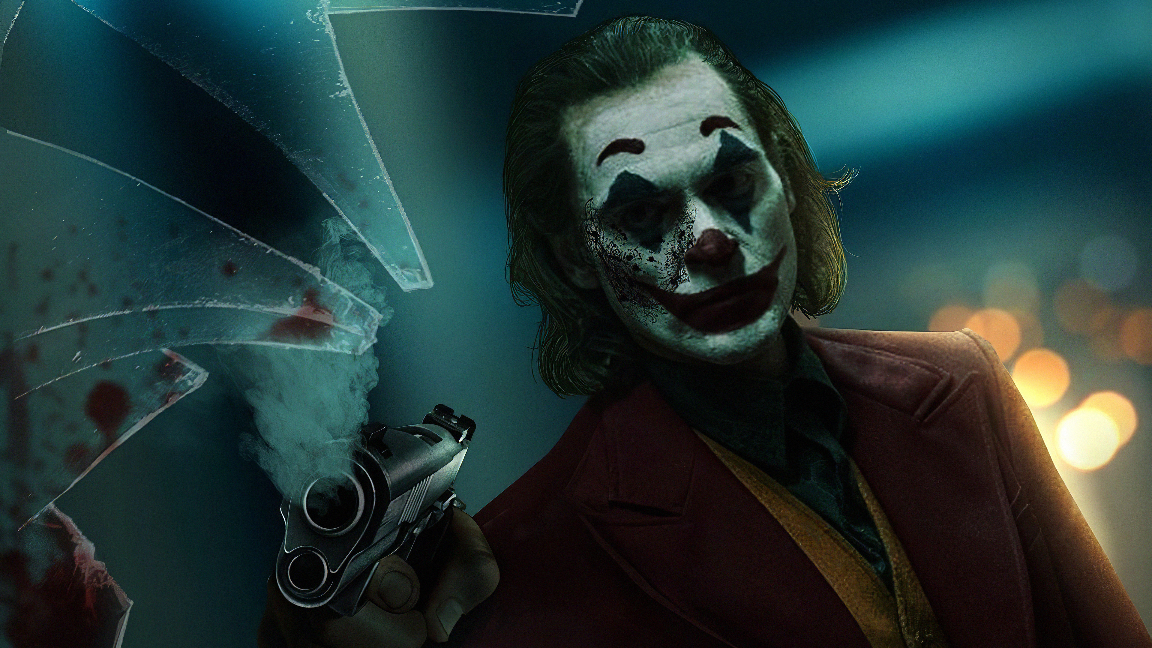 Joker With Gun Art - HD Wallpaper 