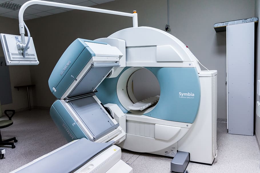 White And Blue Symbia Ct Scan Machine Inside Room, - HD Wallpaper 