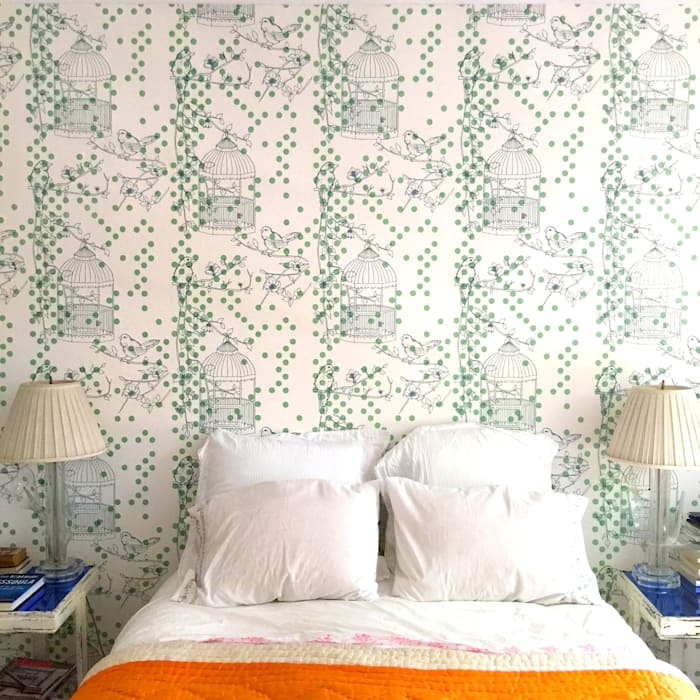 Dotty Bird Wallpaper, Usa Project Modern Walls & Floors - Bedroom - HD Wallpaper 