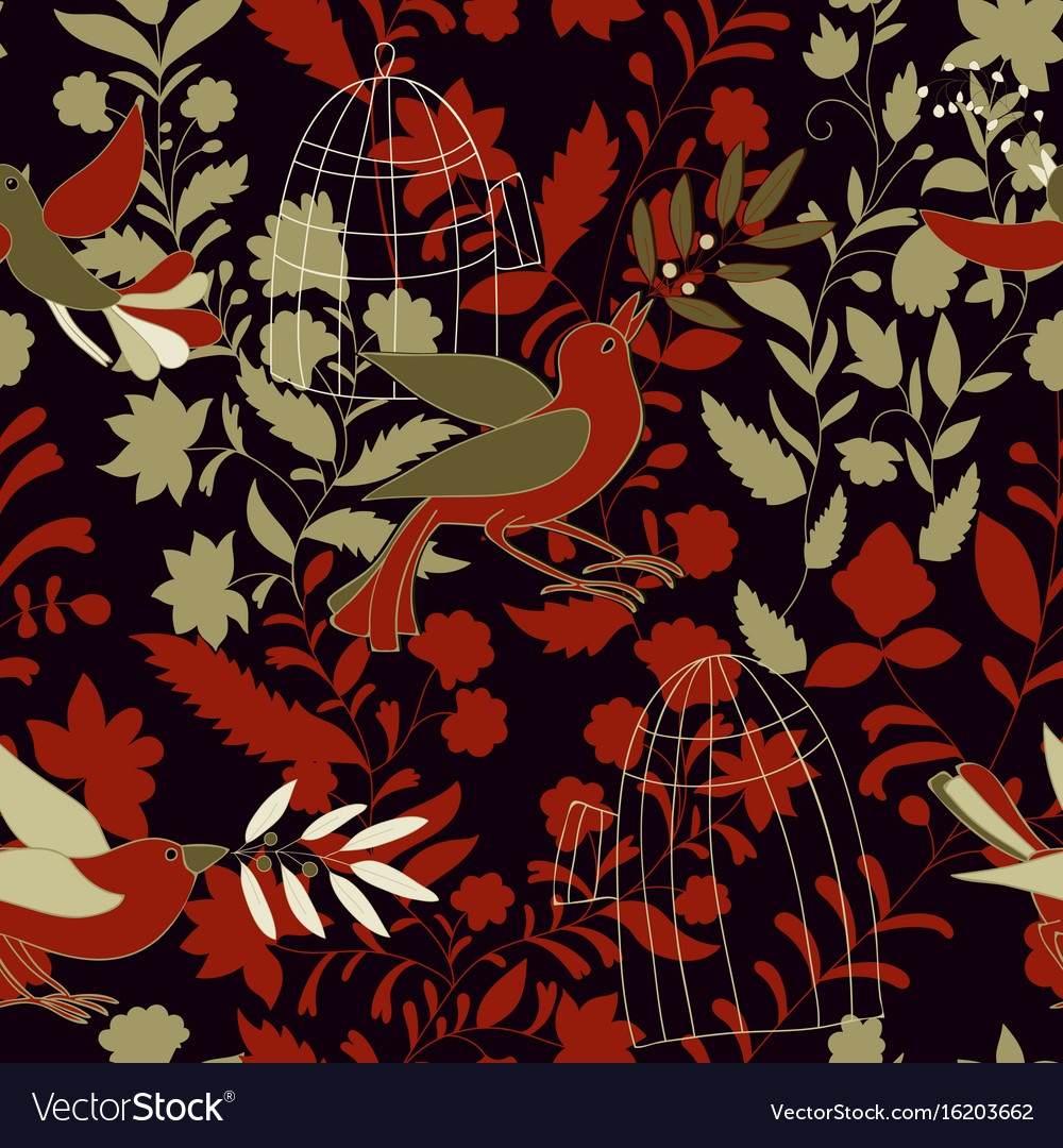 Silhouette Flowers In Repeat - HD Wallpaper 