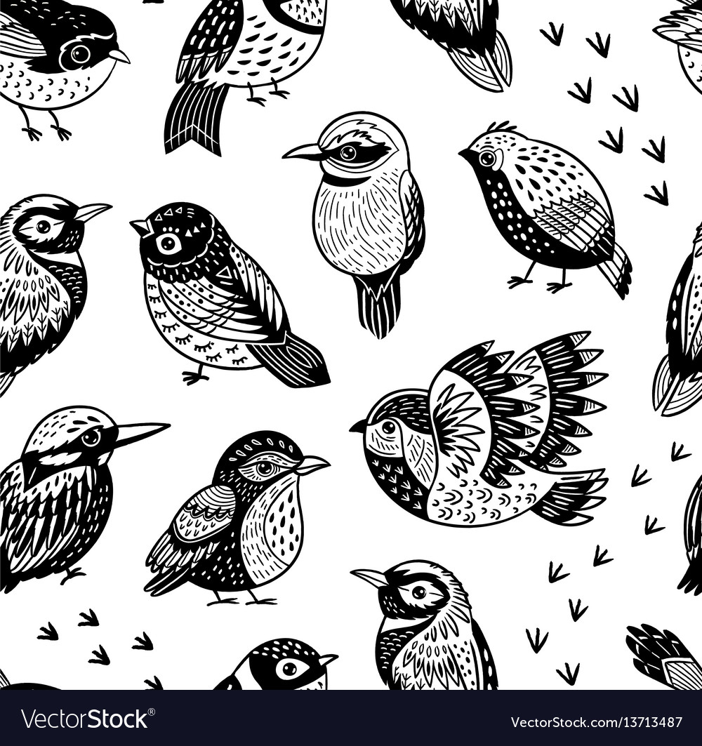 Hand Drawn Bird Vector - HD Wallpaper 