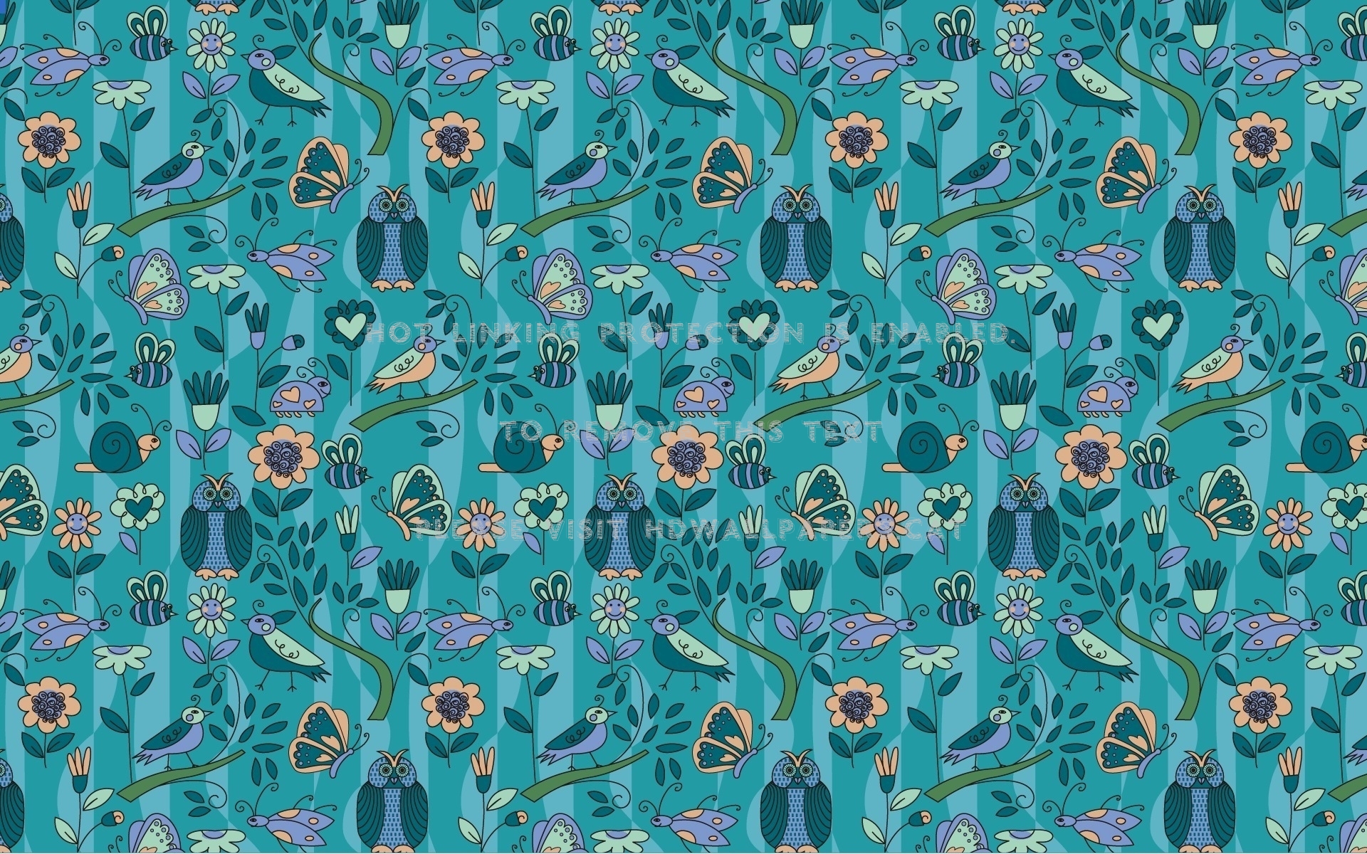 Texture Owl Flower Yellow Bird Butterfly - Pattern Background For Laptop - HD Wallpaper 