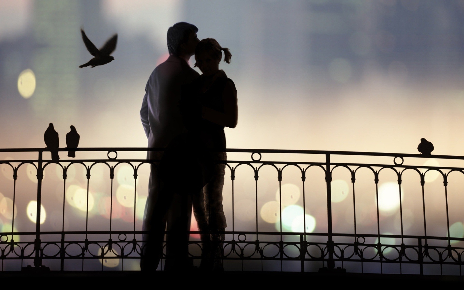 Romantic Love Birds Couple - HD Wallpaper 