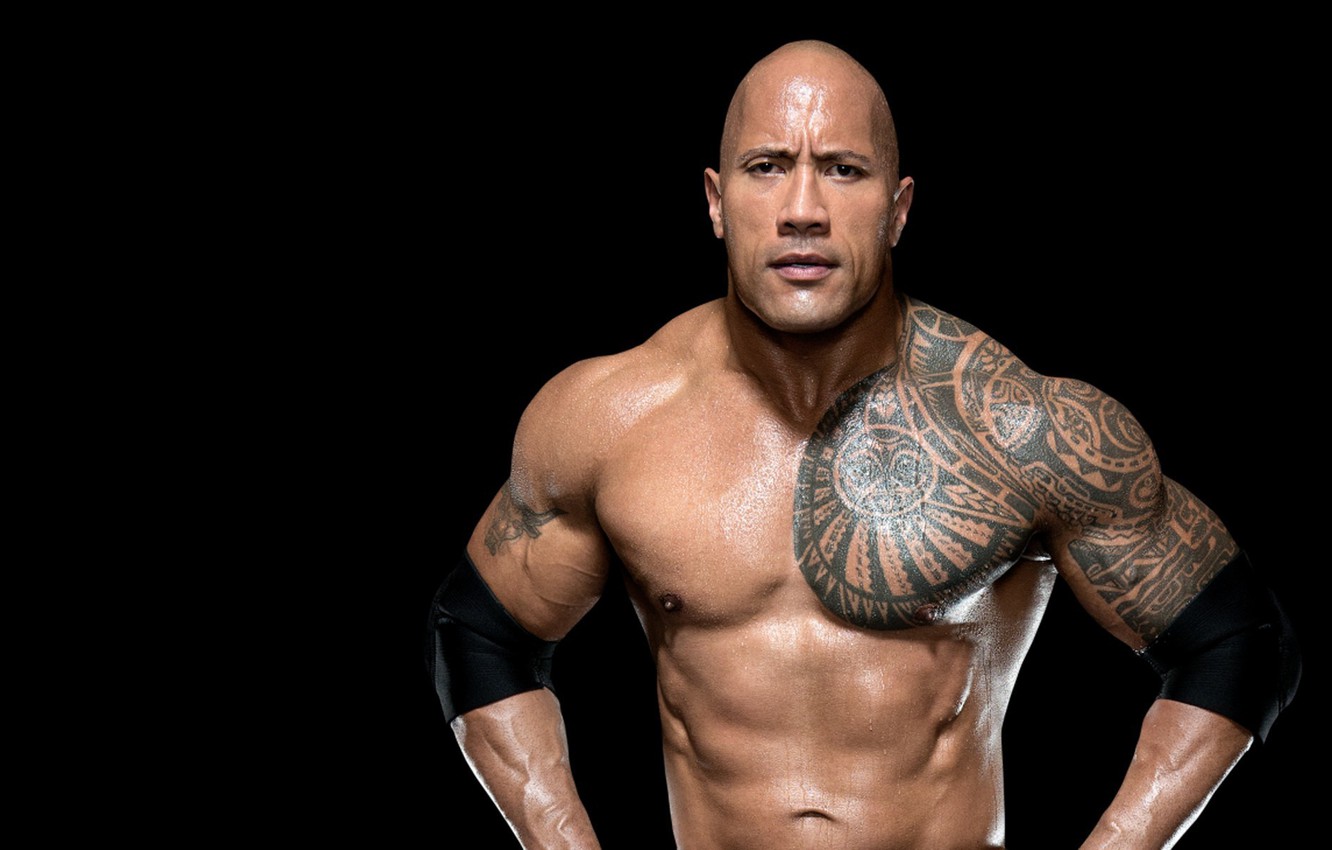 Photo Wallpaper Look, Pose, Tattoo, Tattoo, Actor, - Dwayne Johnson - HD Wallpaper 