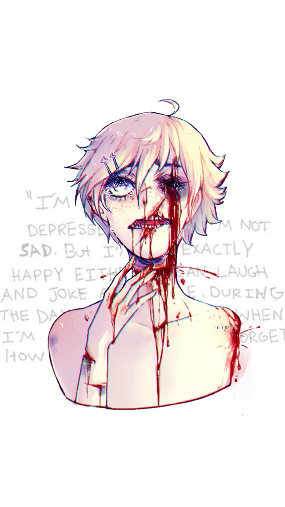 freetoedit #anime #sad #tumblr #wallpaper #blood - Anime Sad - 576x1024  Wallpaper 