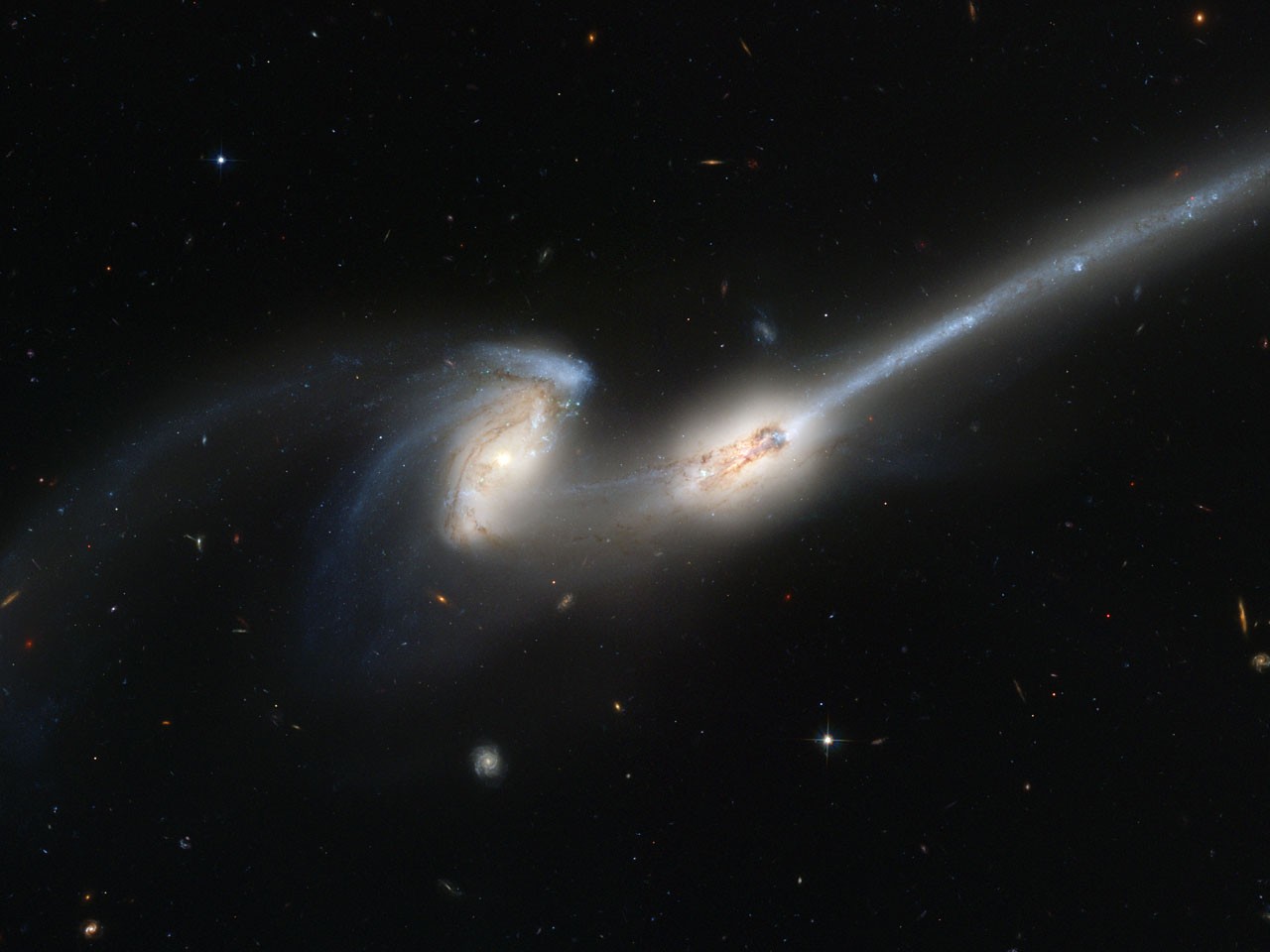 Galaxy Colliding With Another Galaxy - HD Wallpaper 
