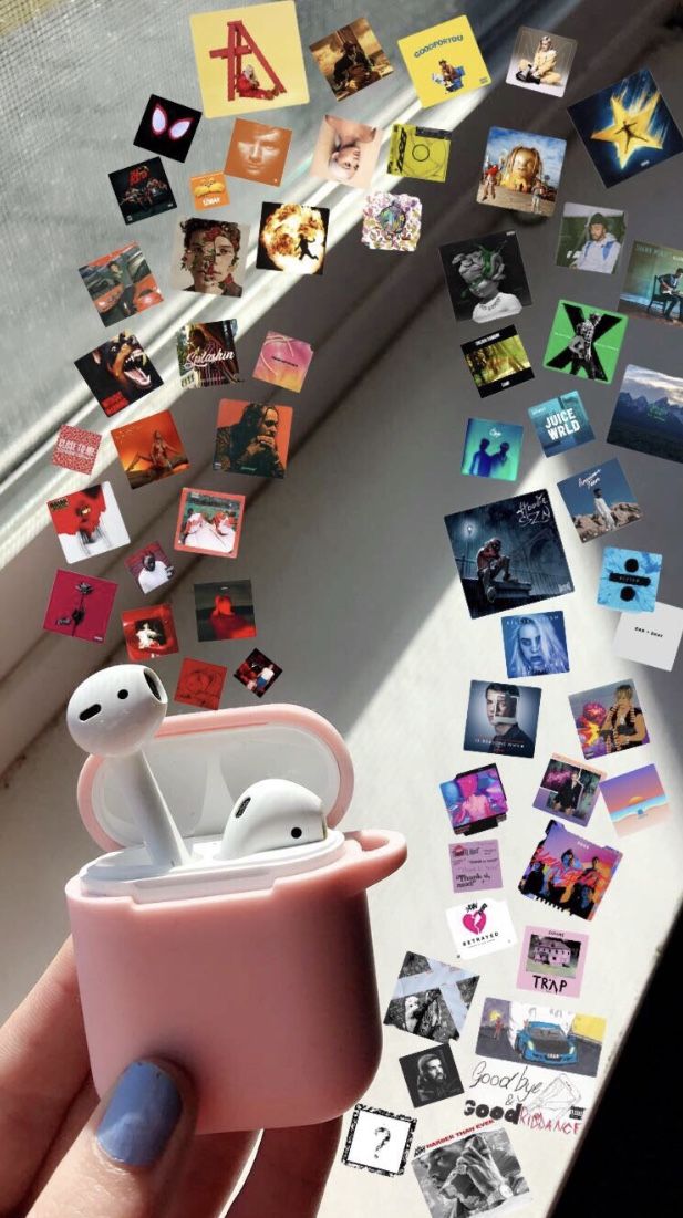 Aesthetic Airpods Wirh Music - HD Wallpaper 