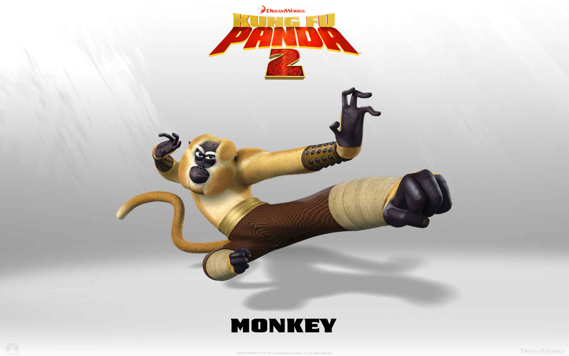 1920x1200, Monkey From Kung Fu Panda 2 Dreamworks Cg - Jackie Chan Master Monkey - HD Wallpaper 
