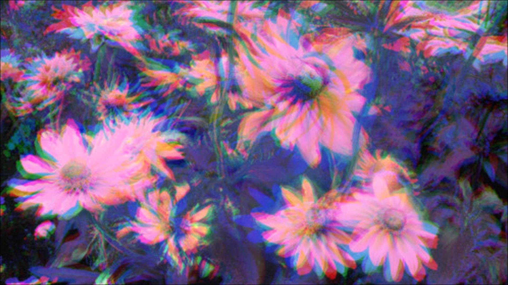 Fundo Hippie Tumblr Para Computador 
 Data Src Cool - Trippy Flowers - HD Wallpaper 