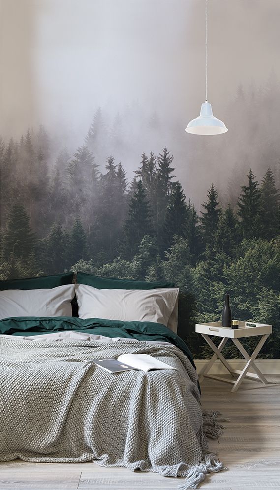 Tumblr Room Wallpaper - Misty Forest Wallpaper Bedroom - HD Wallpaper 
