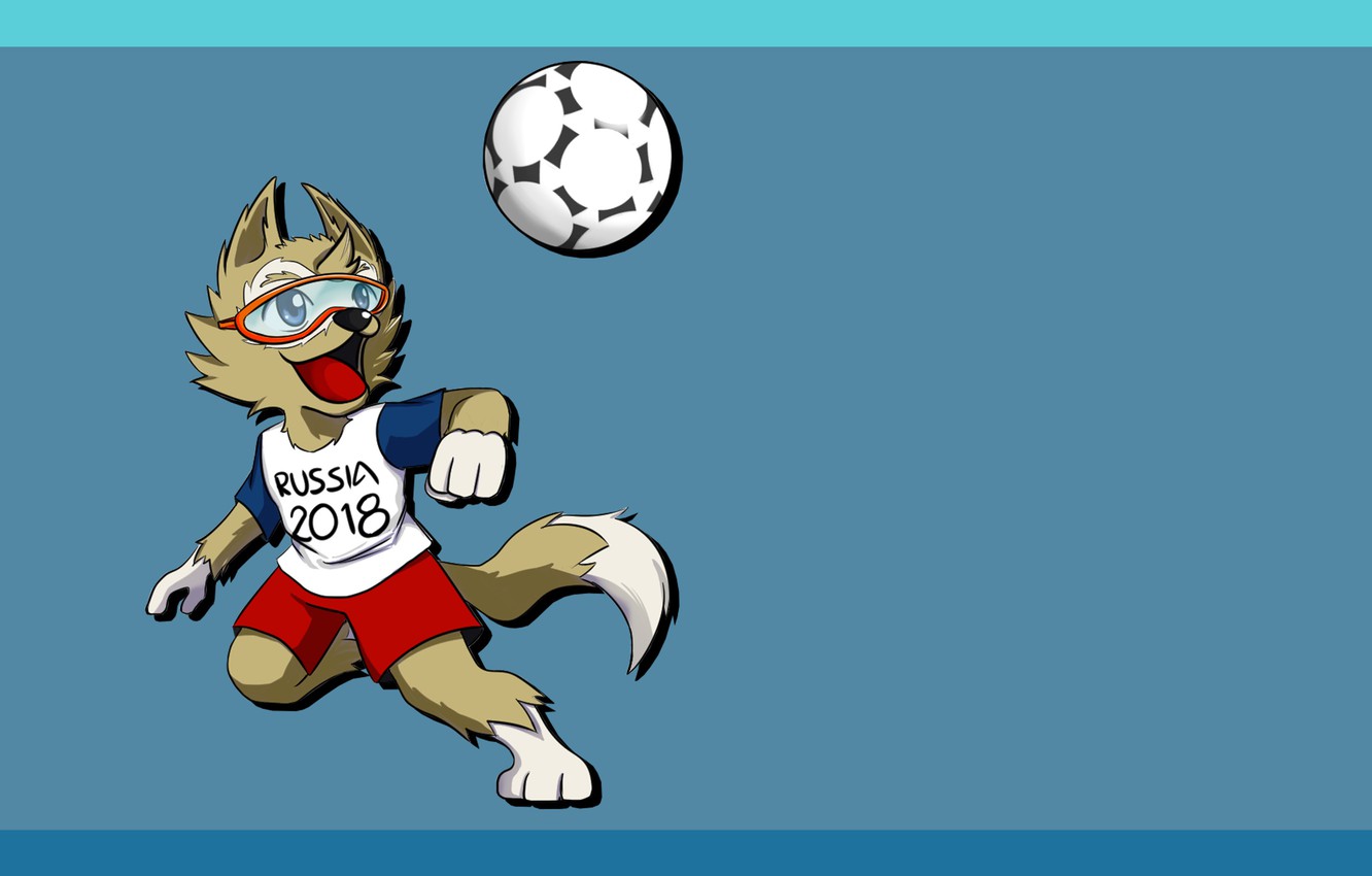 Photo Wallpaper The Ball, Football, Wolf, Russia, Art, - Zabivaka - HD Wallpaper 