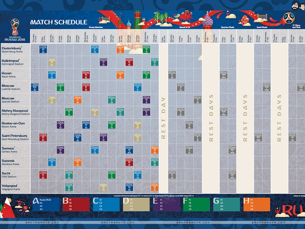 Fifa World Cup - Fifa World Cup 2018 Russia Schedule - HD Wallpaper 