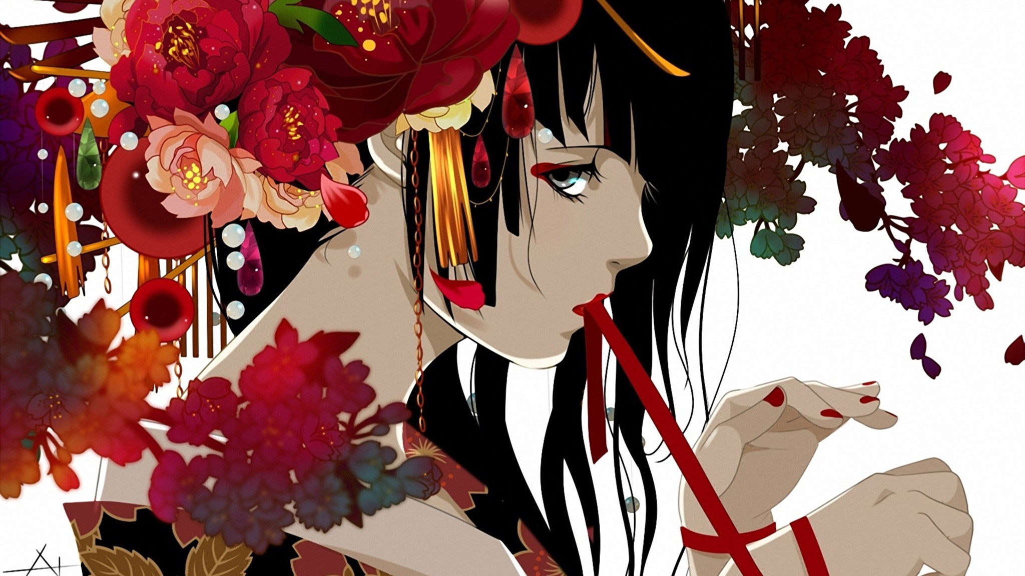 Wallpapers Anime Girls Flowers Painting Art Data-src - Hanatan Senbonzakura Suzumu Remix - 2048x1152 Wallpaper Wallpapers Anime Girls Flowers Painting Art Data-src - Hanatan Senbonzakura Suzumu Remix - 2048x1152 Wallpaper