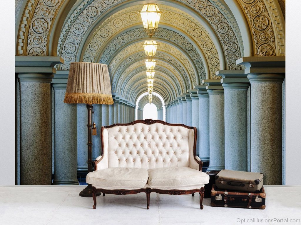 Archway Wall Mural - Trompe L Oeil Walls - HD Wallpaper 